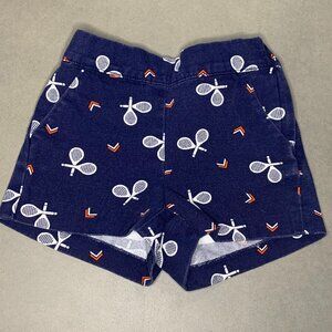 Janie and Jack Navy Tennis Print Shorts 2T